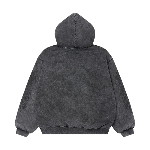 Z10 Washed Gray Heavyweight Zip-Up Hoodie
