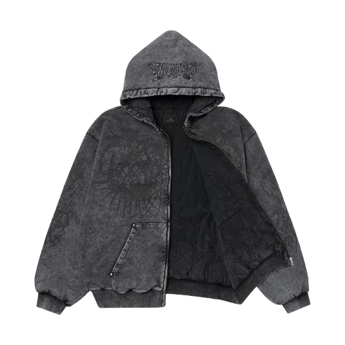 Z10 Washed Gray Heavyweight Zip-Up Hoodie