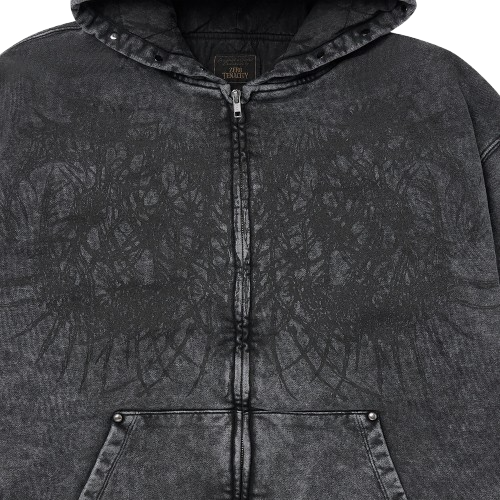 Z10 Washed Gray Heavyweight Zip-Up Hoodie