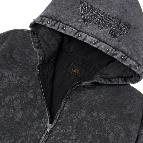 Z10 Washed Gray Heavyweight Zip-Up Hoodie